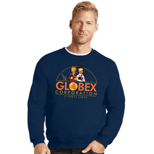 Daily_Deal_Shirts Crewneck Sweater, Unisex / Small / Navy Globex Corp