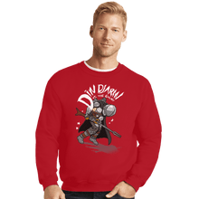 Load image into Gallery viewer, Shirts Crewneck Sweater, Unisex / Small / Red Mando Vs The Galaxy