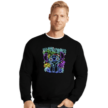 Load image into Gallery viewer, Daily_Deal_Shirts Crewneck Sweater, Unisex / Small / Black Stitch Neon