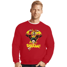 Load image into Gallery viewer, Shirts Crewneck Sweater, Unisex / Small / Red SHAZAM