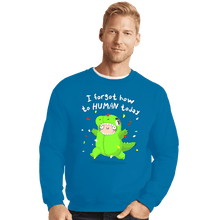 Load image into Gallery viewer, Shirts Crewneck Sweater, Unisex / Small / Sapphire How To Human