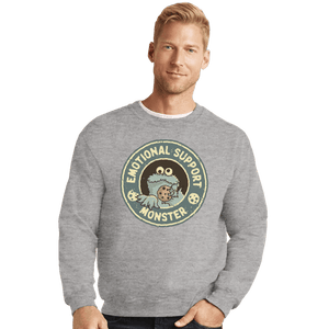 Daily_Deal_Shirts Crewneck Sweater, Unisex / Small / Sports Grey Emotional Support Monster