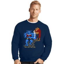 Load image into Gallery viewer, Shirts Crewneck Sweater, Unisex / Small / Navy Torn Between Beasts