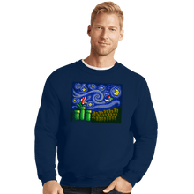 Load image into Gallery viewer, Daily_Deal_Shirts Crewneck Sweater, Unisex / Small / Navy Starry Flight
