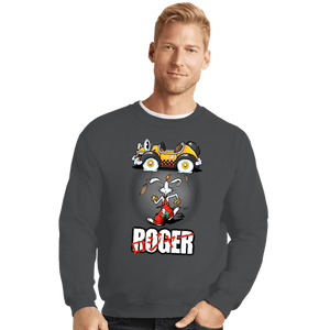 Daily_Deal_Shirts Crewneck Sweater, Unisex / Small / Charcoal Roger