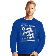 Load image into Gallery viewer, Daily_Deal_Shirts Crewneck Sweater, Unisex / Small / Royal Blue Plasma Cutter
