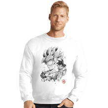 Load image into Gallery viewer, Shirts Crewneck Sweater, Unisex / Small / White Super Saiyan Warrior