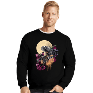 Daily_Deal_Shirts Crewneck Sweater, Unisex / Small / Black Moonlight Wall-E