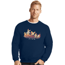 Load image into Gallery viewer, Shirts Crewneck Sweater, Unisex / Small / Navy Fire Friends
