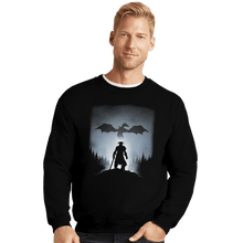 Load image into Gallery viewer, Shirts Crewneck Sweater, Unisex / Small / Black Skyrim Dragon Hunting