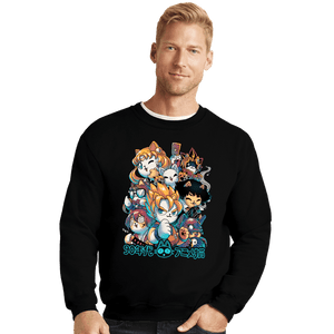Daily_Deal_Shirts Crewneck Sweater, Unisex / Small / Black 90s Anime Neko