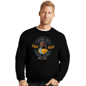 Daily_Deal_Shirts Crewneck Sweater, Unisex / Small / Black Worf's Security