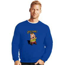 Load image into Gallery viewer, Daily_Deal_Shirts Crewneck Sweater, Unisex / Small / Royal Blue Stoner Pig