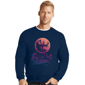 Daily_Deal_Shirts Crewneck Sweater, Unisex / Small / Navy Heroes Never Die