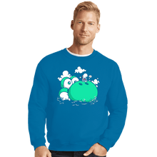 Load image into Gallery viewer, Shirts Crewneck Sweater, Unisex / Small / Sapphire Dino Island Baby