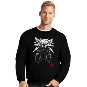 Daily_Deal_Shirts Crewneck Sweater, Unisex / Small / Black Hunting Monsters