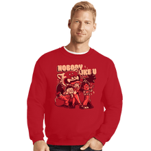Load image into Gallery viewer, Daily_Deal_Shirts Crewneck Sweater, Unisex / Small / Red Nobody Like U