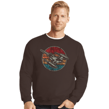 Load image into Gallery viewer, Shirts Crewneck Sweater, Unisex / Small / Dark Chocolate Vintage Starfighter