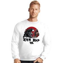 Load image into Gallery viewer, Shirts Crewneck Sweater, Unisex / Small / White Kaiju VS Titan