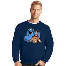 Load image into Gallery viewer, Secret_Shirts Crewneck Sweater, Unisex / Small / Navy Monstrous Surprise