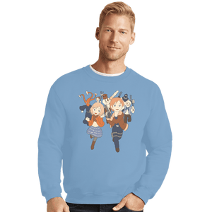 Daily_Deal_Shirts Crewneck Sweater, Unisex / Small / Powder Blue Chibi Village