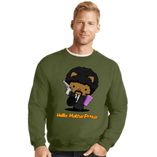 Load image into Gallery viewer, Daily_Deal_Shirts Crewneck Sweater, Unisex / Small / Military Green Kitty Fiction