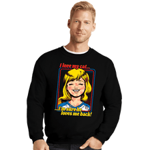 Load image into Gallery viewer, Secret_Shirts Crewneck Sweater, Unisex / Small / Black Love My Cats