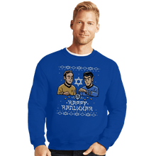 Load image into Gallery viewer, Daily_Deal_Shirts Crewneck Sweater, Unisex / Small / Royal Blue Celebrate Hanukkah