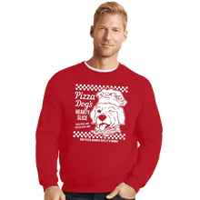 Load image into Gallery viewer, Daily_Deal_Shirts Crewneck Sweater, Unisex / Small / Red Pizza Dog