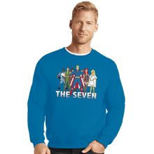 Load image into Gallery viewer, Shirts Crewneck Sweater, Unisex / Small / Sapphire Cartoon Seven