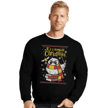 Load image into Gallery viewer, Shirts Crewneck Sweater, Unisex / Small / Black Owl Magic Christmas