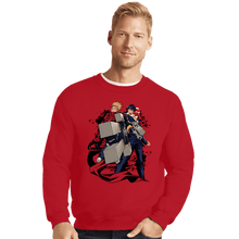 Load image into Gallery viewer, Shirts Crewneck Sweater, Unisex / Small / Red Cross Fire
