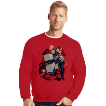 Load image into Gallery viewer, Shirts Crewneck Sweater, Unisex / Small / Red Cross Fire