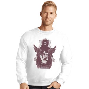 Shirts Crewneck Sweater, Unisex / Small / White Death And Sandman