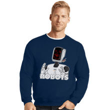 Load image into Gallery viewer, Daily_Deal_Shirts Crewneck Sweater, Unisex / Small / Navy Robots
