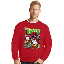 Load image into Gallery viewer, Daily_Deal_Shirts Crewneck Sweater, Unisex / Small / Red T-Rex Cereal