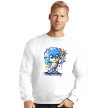 Load image into Gallery viewer, Shirts Crewneck Sweater, Unisex / Small / White Little Baby Hedgehog