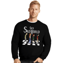 Load image into Gallery viewer, Daily_Deal_Shirts Crewneck Sweater, Unisex / Small / Black Sick Sad Road