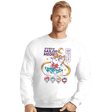Load image into Gallery viewer, Shirts Crewneck Sweater, Unisex / Small / White Sailor Meow