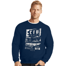 Load image into Gallery viewer, Secret_Shirts Crewneck Sweater, Unisex / Small / Navy ECTO-1 Garage
