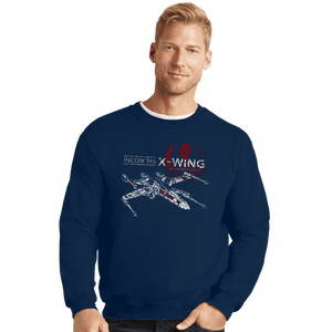 Shirts Crewneck Sweater, Unisex / Small / Navy T-65 X-Wing