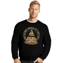 Load image into Gallery viewer, Daily_Deal_Shirts Crewneck Sweater, Unisex / Small / Black Secret Order Of The Pizza