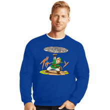 Load image into Gallery viewer, Daily_Deal_Shirts Crewneck Sweater, Unisex / Small / Royal Blue Destructo Sword