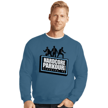 Load image into Gallery viewer, Shirts Crewneck Sweater, Unisex / Small / Indigo Blue Hardcore Parkour Club
