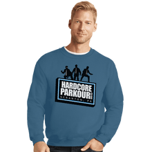 Load image into Gallery viewer, Shirts Crewneck Sweater, Unisex / Small / Indigo Blue Hardcore Parkour Club
