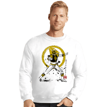 Load image into Gallery viewer, Daily_Deal_Shirts Crewneck Sweater, Unisex / Small / White White Ranger Sumi-e