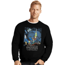 Load image into Gallery viewer, Shirts Crewneck Sweater, Unisex / Small / Black Space Wars