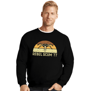 Daily_Deal_Shirts Crewneck Sweater, Unisex / Small / Black Rebel Scumm 77