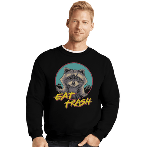 Shirts Crewneck Sweater, Unisex / Small / Black Eat Trash