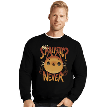Load image into Gallery viewer, Shirts Crewneck Sweater, Unisex / Small / Black Sarcastic Cat